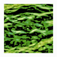 Green  Waves Abstract Series No11 Medium Glasses Cloth by DimitriosArt