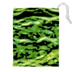 Green  Waves Abstract Series No11 Drawstring Pouch (4XL) Front