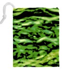 Green  Waves Abstract Series No11 Drawstring Pouch (4XL) Back