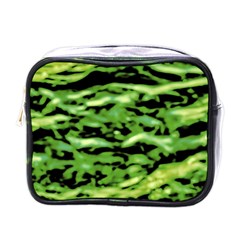 Green  Waves Abstract Series No11 Mini Toiletries Bag (one Side) by DimitriosArt