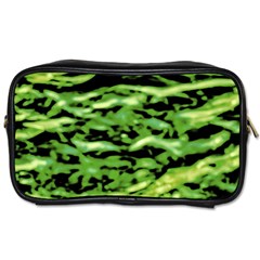 Green  Waves Abstract Series No11 Toiletries Bag (one Side) by DimitriosArt