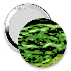 Green  Waves Abstract Series No11 3  Handbag Mirrors by DimitriosArt