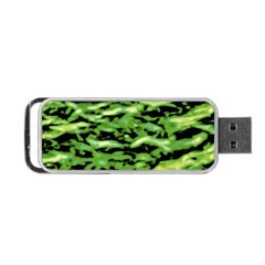 Green  Waves Abstract Series No11 Portable Usb Flash (one Side) by DimitriosArt