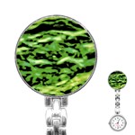 Green  Waves Abstract Series No11 Stainless Steel Nurses Watch Front