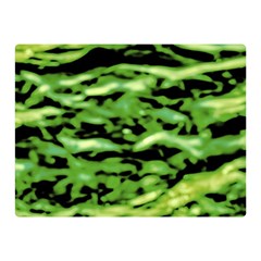 Green  Waves Abstract Series No11 Double Sided Flano Blanket (mini)  by DimitriosArt