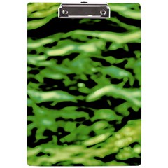 Green  Waves Abstract Series No11 A4 Clipboard by DimitriosArt