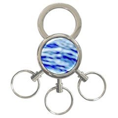 Blue Waves Abstract Series No10 3-ring Key Chain by DimitriosArt