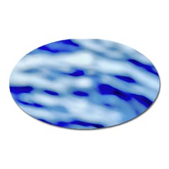 Blue Waves Abstract Series No10 Oval Magnet by DimitriosArt