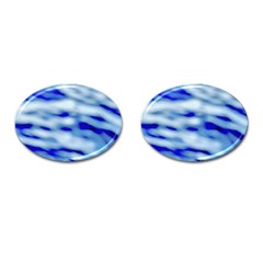 Blue Waves Abstract Series No10 Cufflinks (oval) by DimitriosArt