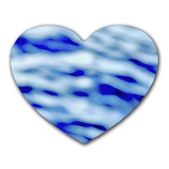 Blue Waves Abstract Series No10 Heart Mousepads by DimitriosArt