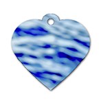 Blue Waves Abstract Series No10 Dog Tag Heart (Two Sides) Back