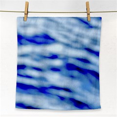 Blue Waves Abstract Series No10 Face Towel by DimitriosArt