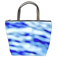 Blue Waves Abstract Series No10 Bucket Bag by DimitriosArt