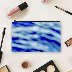 Blue Waves Abstract Series No10 Cosmetic Bag (medium) by DimitriosArt