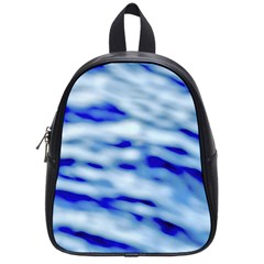 Blue Waves Abstract Series No10 School Bag (small) by DimitriosArt