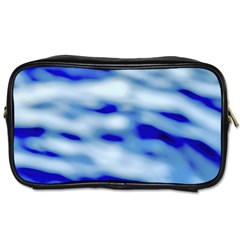 Blue Waves Abstract Series No10 Toiletries Bag (one Side) by DimitriosArt