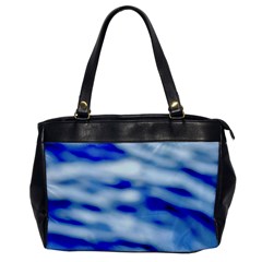 Blue Waves Abstract Series No10 Oversize Office Handbag by DimitriosArt