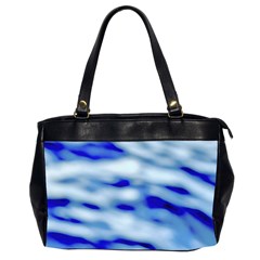 Blue Waves Abstract Series No10 Oversize Office Handbag (2 Sides) by DimitriosArt