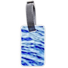 Blue Waves Abstract Series No10 Luggage Tag (one Side) by DimitriosArt