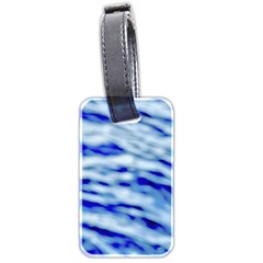 Blue Waves Abstract Series No10 Luggage Tag (two Sides) by DimitriosArt