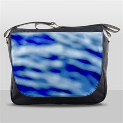 Blue Waves Abstract Series No10 Messenger Bag by DimitriosArt