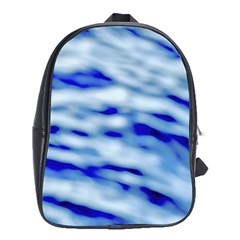 Blue Waves Abstract Series No10 School Bag (xl) by DimitriosArt