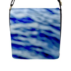 Blue Waves Abstract Series No10 Flap Closure Messenger Bag (l) by DimitriosArt