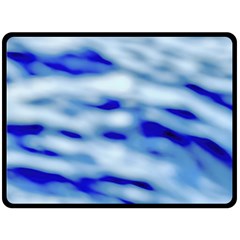 Blue Waves Abstract Series No10 Double Sided Fleece Blanket (large)  by DimitriosArt