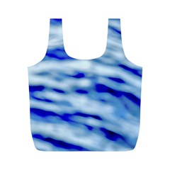 Blue Waves Abstract Series No10 Full Print Recycle Bag (m) by DimitriosArt