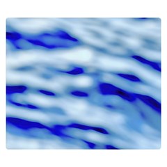 Blue Waves Abstract Series No10 Double Sided Flano Blanket (small)  by DimitriosArt