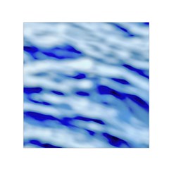 Blue Waves Abstract Series No10 Small Satin Scarf (square) by DimitriosArt