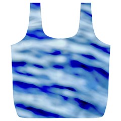 Blue Waves Abstract Series No10 Full Print Recycle Bag (xxxl) by DimitriosArt