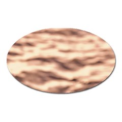 Pink  Waves Abstract Series No6 Oval Magnet by DimitriosArt