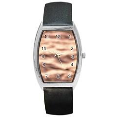 Pink  Waves Abstract Series No6 Barrel Style Metal Watch by DimitriosArt