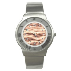 Pink  Waves Abstract Series No6 Stainless Steel Watch by DimitriosArt