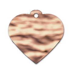 Pink  Waves Abstract Series No6 Dog Tag Heart (one Side) by DimitriosArt