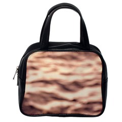 Pink  Waves Abstract Series No6 Classic Handbag (one Side) by DimitriosArt