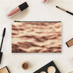 Pink  Waves Abstract Series No6 Cosmetic Bag (medium) by DimitriosArt