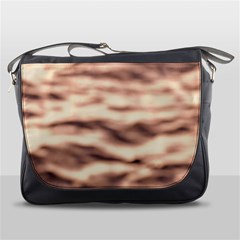 Pink  Waves Abstract Series No6 Messenger Bag by DimitriosArt