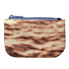 Pink  Waves Abstract Series No6 Large Coin Purse by DimitriosArt