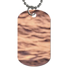 Pink  Waves Abstract Series No5 Dog Tag (two Sides) by DimitriosArt