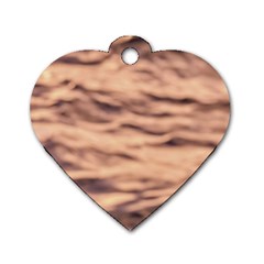 Pink  Waves Abstract Series No5 Dog Tag Heart (one Side) by DimitriosArt