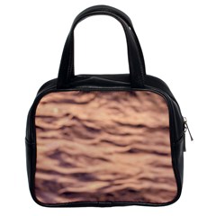 Pink  Waves Abstract Series No5 Classic Handbag (two Sides) by DimitriosArt