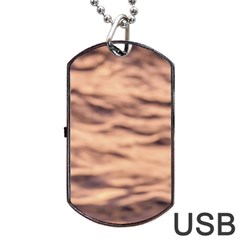 Pink  Waves Abstract Series No5 Dog Tag Usb Flash (two Sides) by DimitriosArt