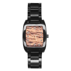 Pink  Waves Abstract Series No5 Stainless Steel Barrel Watch by DimitriosArt