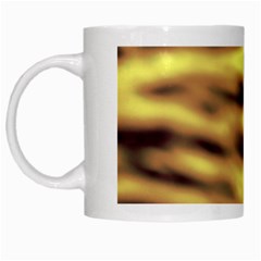 Yellow  Waves Abstract Series No10 White Mugs by DimitriosArt