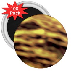 Yellow  Waves Abstract Series No10 3  Magnets (100 Pack) by DimitriosArt