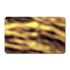 Yellow  Waves Abstract Series No10 Magnet (rectangular) by DimitriosArt