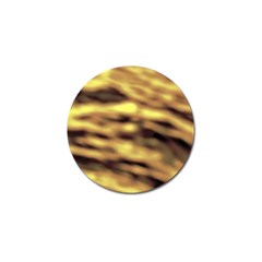 Yellow  Waves Abstract Series No10 Golf Ball Marker by DimitriosArt