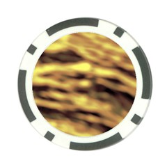 Yellow  Waves Abstract Series No10 Poker Chip Card Guard by DimitriosArt